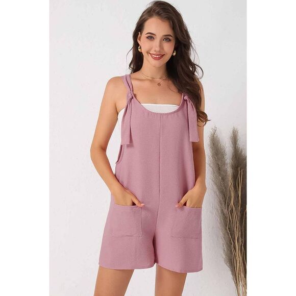 Azura Exchange  Textured Romper with Adjustable Straps - Picture 1 of 8